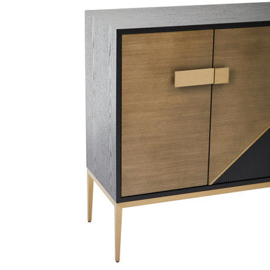 Orsina Davoli Black and Grey Sideboard – Modern Oak Veneer Buffet