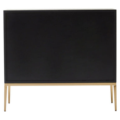 Orsina Davoli Black and Gold Two Door Sideboard | Modern Buffet Cabinet