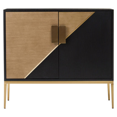 Orsina Davoli Black and Gold Two Door Sideboard | Modern Buffet Cabinet