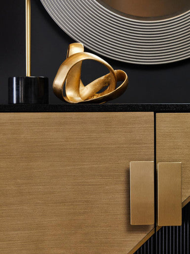 Orsina Davoli Black and Gold Two Door Sideboard | Modern Buffet Cabinet
