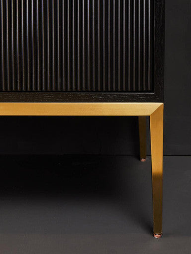 Orsina Davoli Black and Gold Two Door Sideboard | Modern Buffet Cabinet