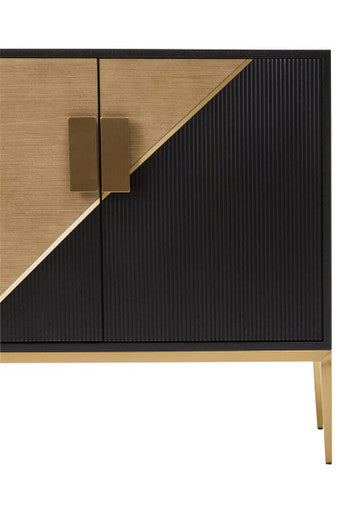 Orsina Davoli Black and Gold Two Door Sideboard | Modern Buffet Cabinet