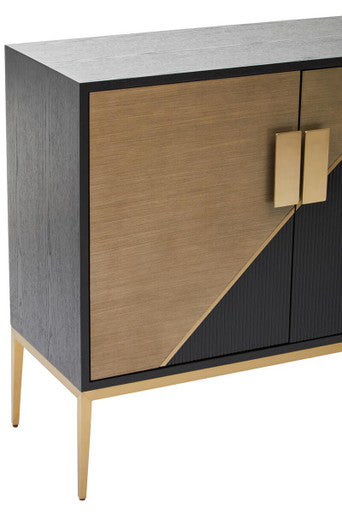Orsina Davoli Black and Gold Two Door Sideboard | Modern Buffet Cabinet