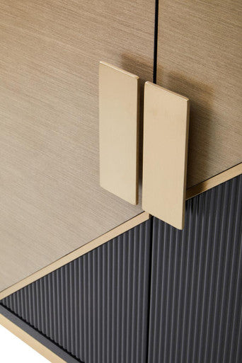 Orsina Davoli Black and Gold Two Door Sideboard | Modern Buffet Cabinet