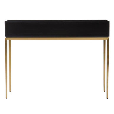 Orsina Davoli Console Table – Fluted Black and Gold with Drawer