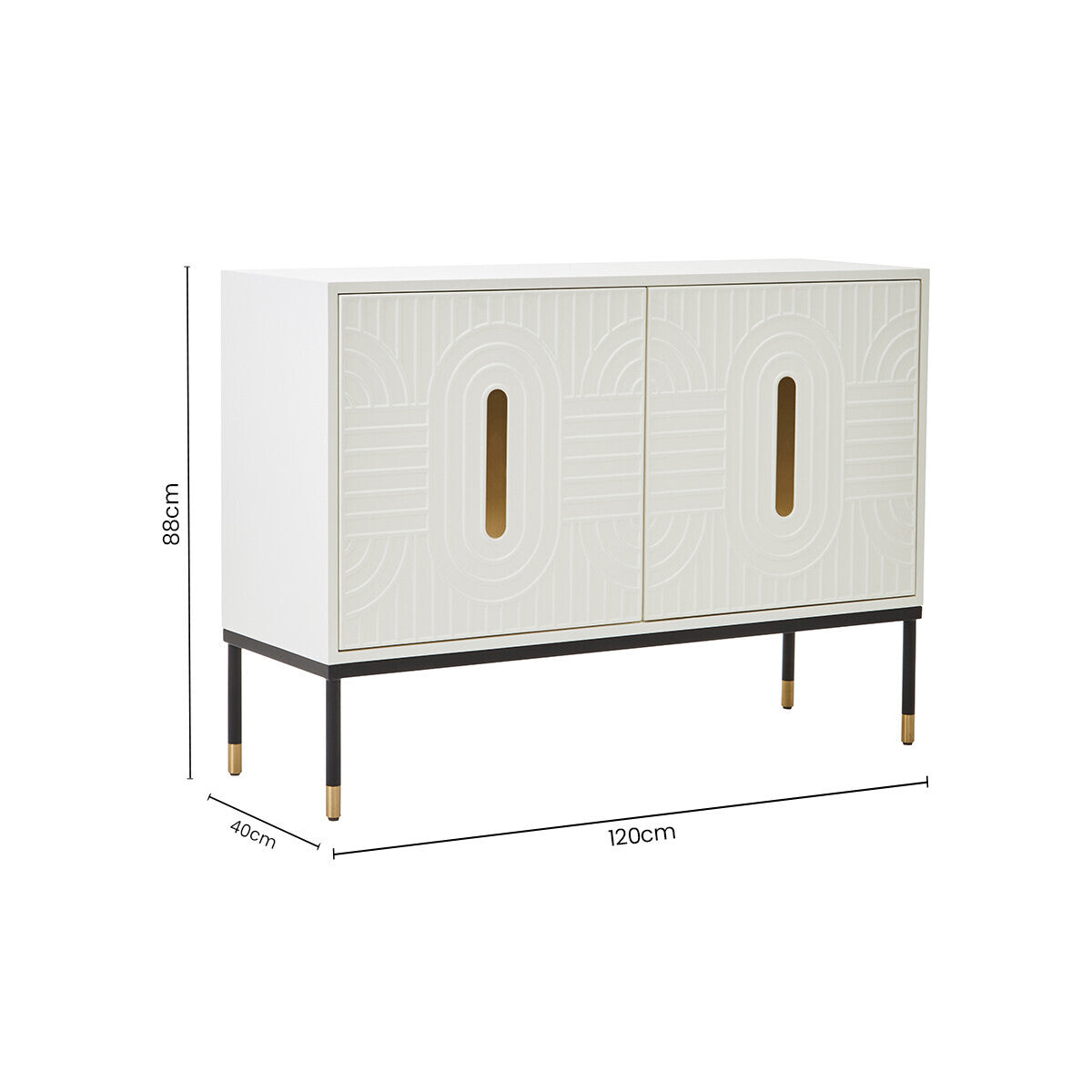 Orsina Danta Off White 2 Door Sideboard – Modern Storage Buffet Cabinet