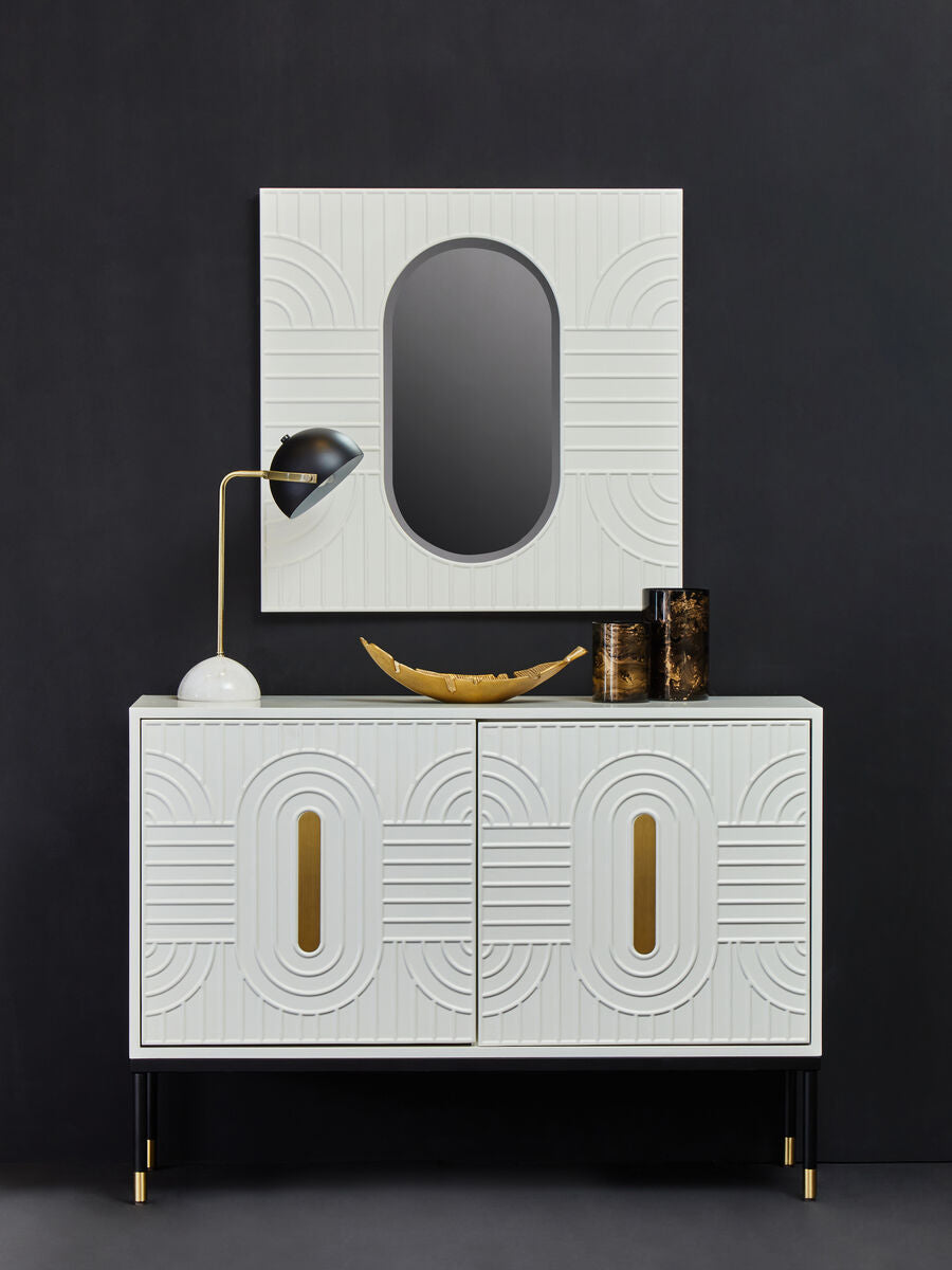 Orsina Danta Off White 2 Door Sideboard – Modern Storage Buffet Cabinet