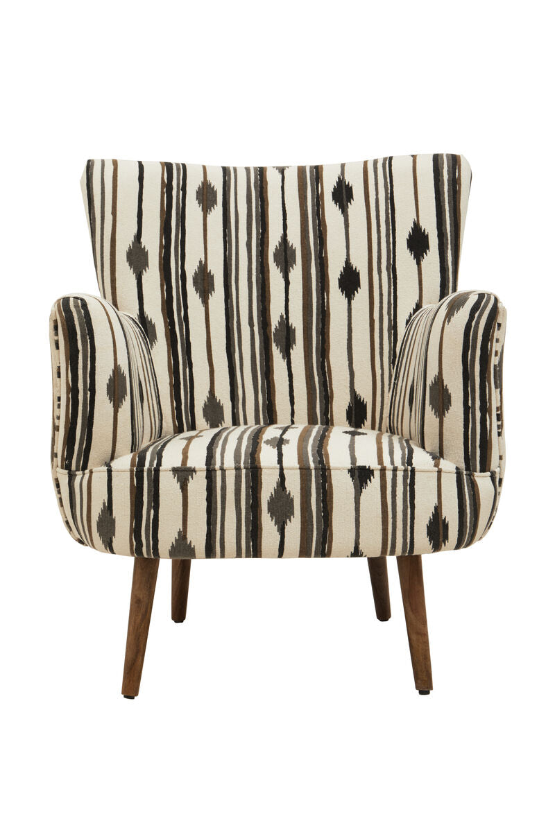 Orsina Cefena Accent Chair – Black and White Patterned Armchair