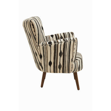 Orsina Cefena Accent Chair – Black and White Patterned Armchair