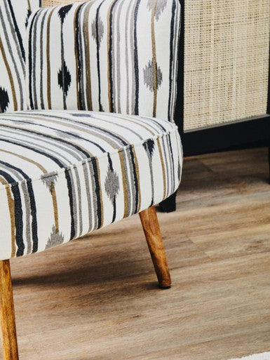 Orsina Cefena Accent Chair – Black and White Patterned Armchair