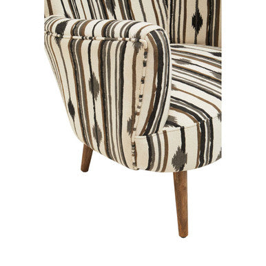Orsina Cefena Accent Chair – Black and White Patterned Armchair