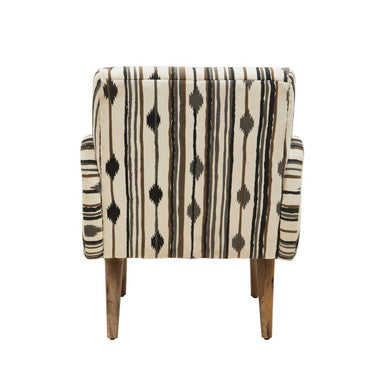 Orsina Cefena Accent Armchair – Black and White Patterned Wood Chair