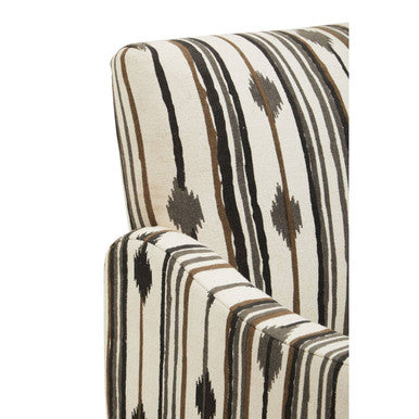 Orsina Cefena Accent Armchair – Black and White Patterned Wood Chair