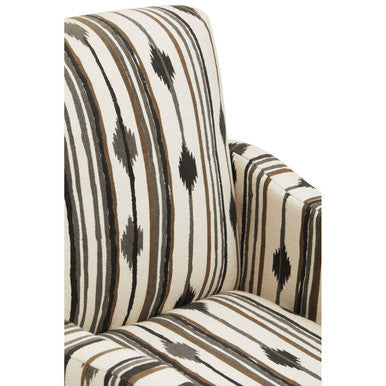Orsina Cefena Accent Armchair – Black and White Patterned Wood Chair
