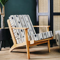 Orsina Cefena Armchair – Modern Angular Accent Chair in Black & White