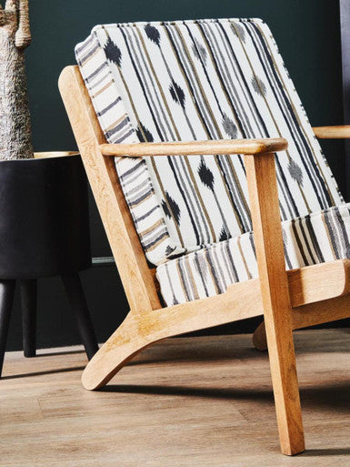 Orsina Cefena Armchair – Modern Angular Accent Chair in Black & White