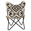 Orsina Cefena Butterfly Chair – Black and White Handwoven Lounge Seat