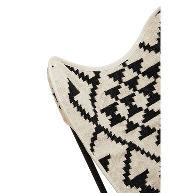 Orsina Cefena Butterfly Chair – Black and White Handwoven Lounge Seat
