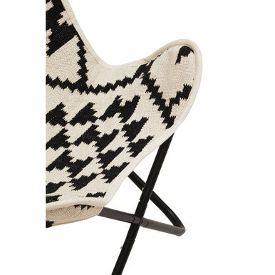 Orsina Cefena Butterfly Chair – Black and White Handwoven Lounge Seat