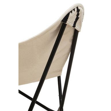 Orsina Cefena Butterfly Chair – Black and White Handwoven Lounge Seat