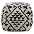 Orsina Cefena Square Pouffe – Black and White Patterned Footrest