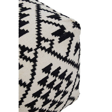 Orsina Cefena Square Pouffe – Black and White Patterned Footrest