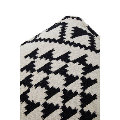 Orsina Cefena Square Pouffe – Black and White Patterned Footrest