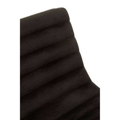 Orsina Black Velvet Lounge Chair | Art Deco Gold Metal Accent Chair