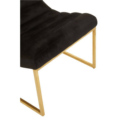 Orsina Black Velvet Lounge Chair | Art Deco Gold Metal Accent Chair