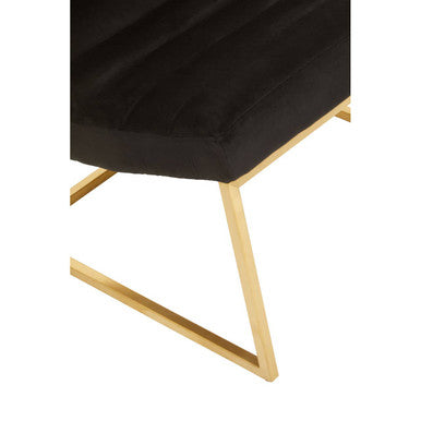Orsina Black Velvet Lounge Chair | Art Deco Gold Metal Accent Chair