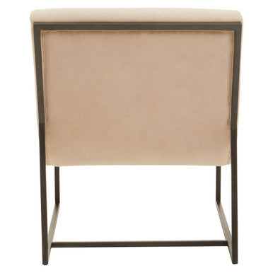 Orsina Vogue Ivory Velvet Lounge Chair – Modern Matte Black Frame