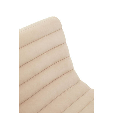 Orsina Vogue Ivory Velvet Lounge Chair – Modern Matte Black Frame