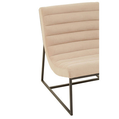 Orsina Vogue Ivory Velvet Lounge Chair – Modern Matte Black Frame