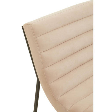 Orsina Vogue Ivory Velvet Lounge Chair – Modern Matte Black Frame