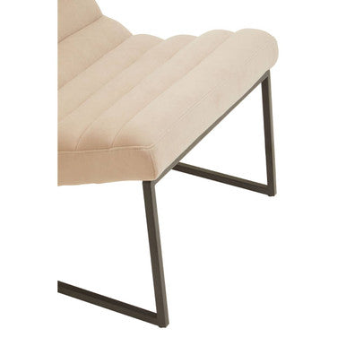 Orsina Vogue Ivory Velvet Lounge Chair – Modern Matte Black Frame