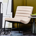 Orsina Vogue Ivory Velvet Lounge Chair – Modern Matte Black Frame