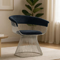 Orsina Vogue Accent Chair | Black Velvet and Silver Stainless Steel