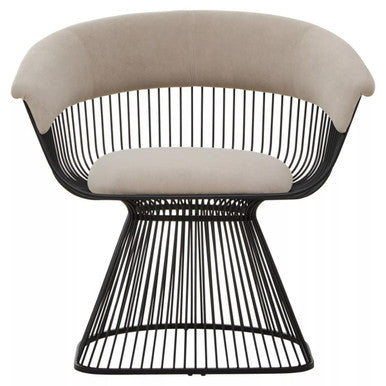 Orsina Vogue Accent Chair | Mink Velvet with Black Frame Detail