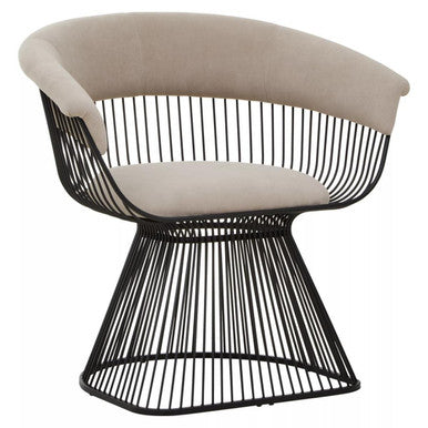 Orsina Vogue Accent Chair | Mink Velvet with Black Frame Detail