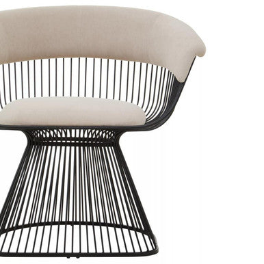 Orsina Vogue Accent Chair | Mink Velvet with Black Frame Detail
