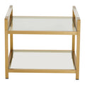 Orsina Vogue Gold End Table – Matte Stainless Steel & Glass Side Table