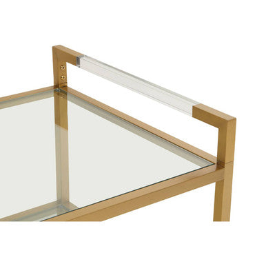 Orsina Vogue Gold End Table – Matte Stainless Steel & Glass Side Table