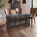 Orsina Vogue Matte Black Stainless Steel and Glass Dining Table