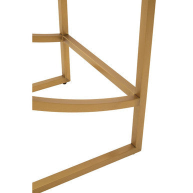 Orsina Vogue Left Half Moon Shelf Unit – Gold & Glass Art Deco Display