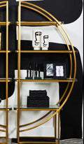Orsina Vogue Right Half Moon Gold Glass Shelf Unit – Art Deco Display