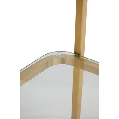 Orsina Vogue Right Half Moon Gold Glass Shelf Unit – Art Deco Display