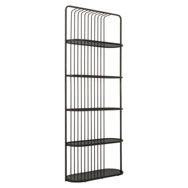 Orsina Vogue 5-Tier Black Glass Shelf Unit – Modern Stainless Steel