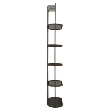 Orsina Vogue 5-Tier Black Glass Shelf Unit – Modern Stainless Steel