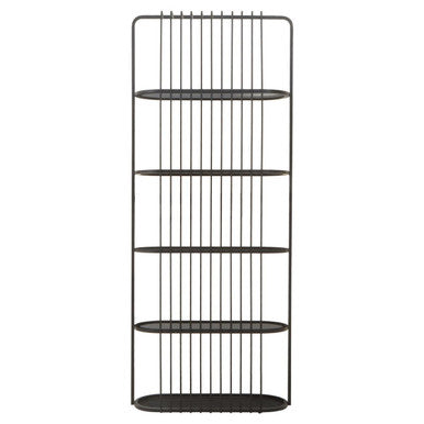 Orsina Vogue 5-Tier Black Glass Shelf Unit – Modern Stainless Steel