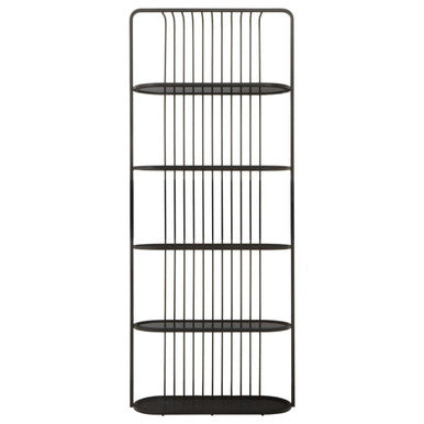 Orsina Vogue 5-Tier Black Glass Shelf Unit – Modern Stainless Steel